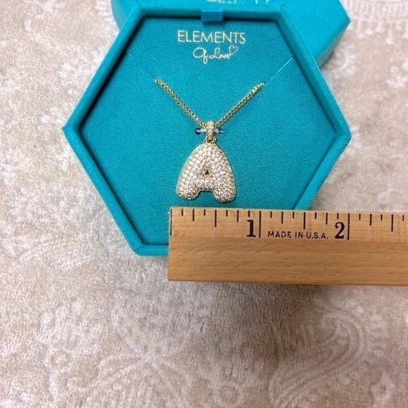 Brand New Elements of Love 14K Gold Plated Chain Necklace Bubble Balloon “A” - Picture 8 of 15